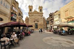 Gozo diving holiday. Xlendi Bay piazza.